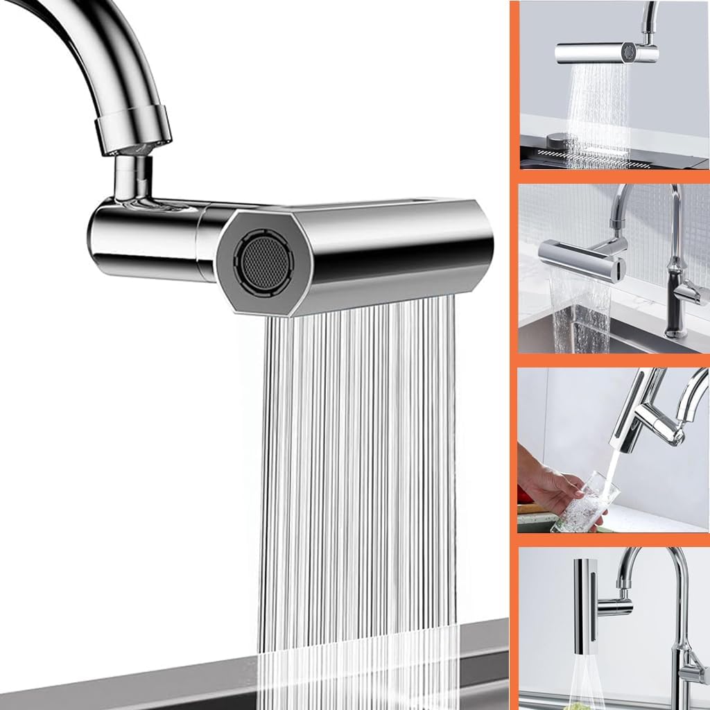 HASTHIP Kitchen Faucet 360° Swivel 4 in 1 Waterfall Kitchen Faucet Plating Kitchen Sink Faucet Extender Splash-Proof Faucet Universal Waterfall Kitchen Faucet with Installation Kit HASTHIP Kitchen Faucet 360° Swivel 4 in 1 Waterfall Kitchen Faucet Plating Kitchen Sink Faucet Extender Splash-Proof Faucet Universal Waterfall Kitchen Faucet with Installation Kit